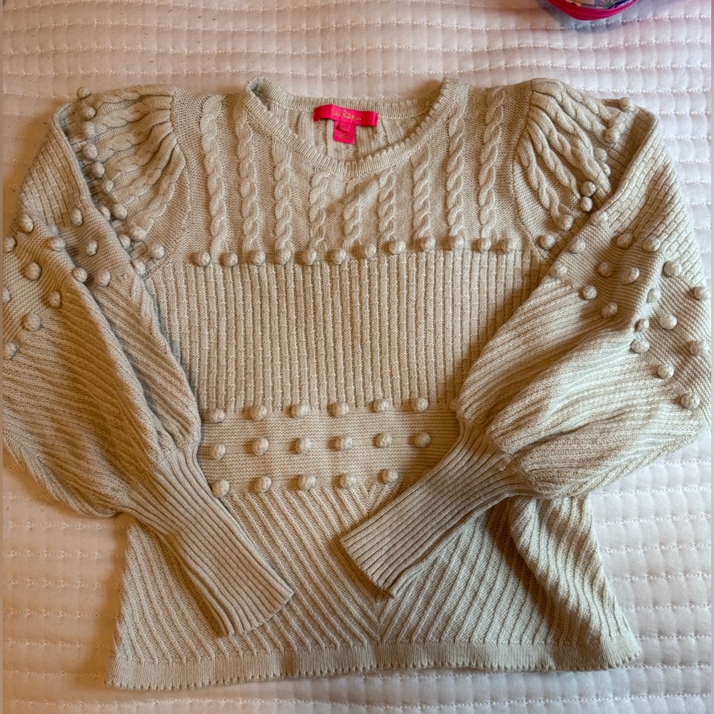 Lilly Pulitzer Grey/cream sweater EUC